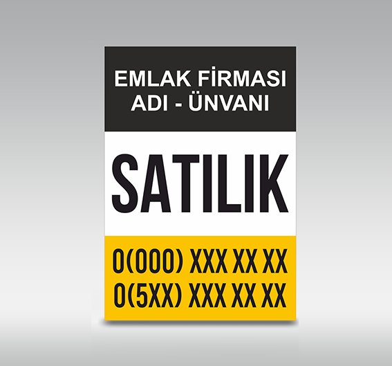 35 x 50 Satılık Kağıt - Vynil (Branda) Afiş - B  